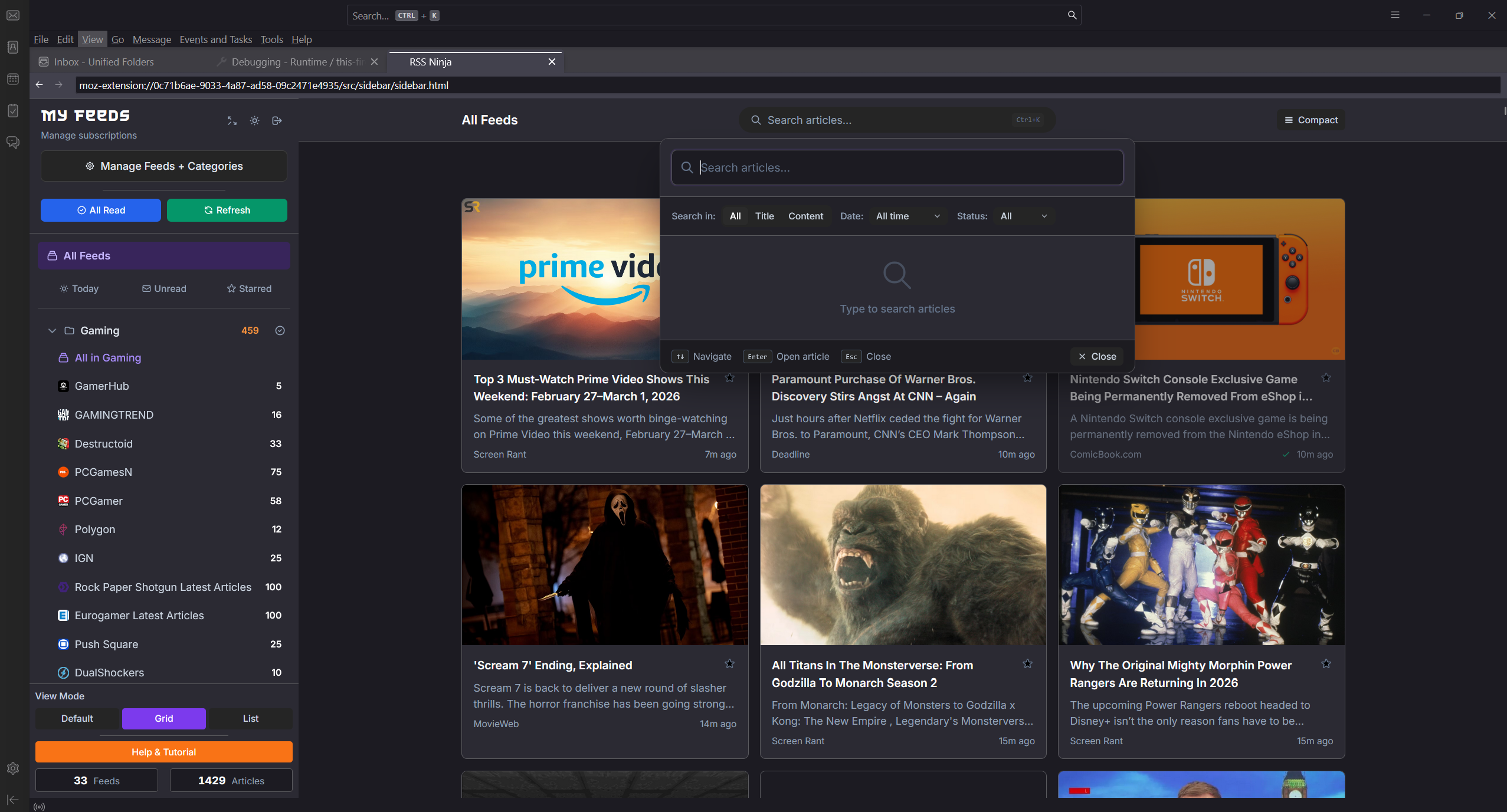 RSS Ninja Thunderbird